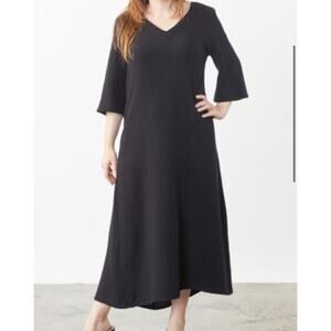bryn Walker Black A-Line Maxi Dress with Bell Sleeves